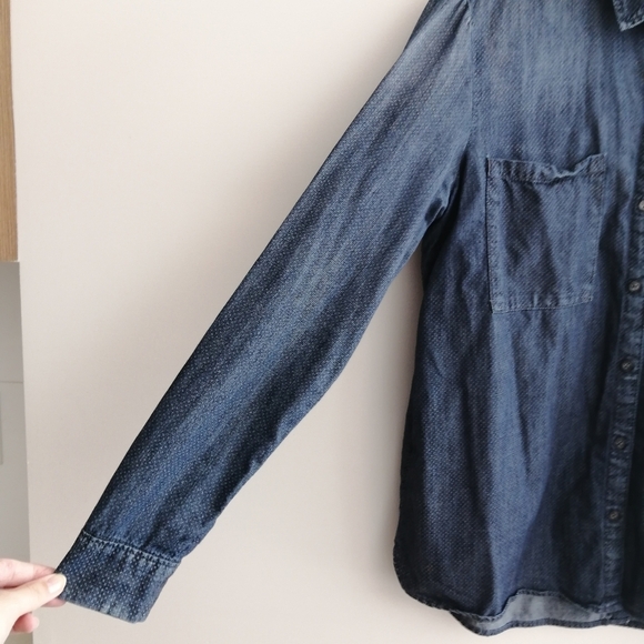 Anthropologie Pilcro Chambray Button Up Split Back Large - Picture 5 of 16